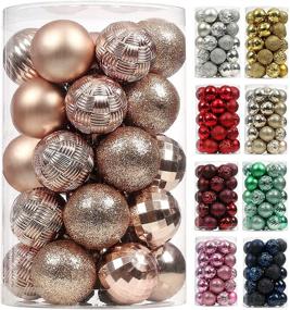 img 4 attached to 🎄 Krisdecor 34ct Christmas Ball Ornaments - Shatterproof Plastic Baubles for Xmas Tree Decoration"