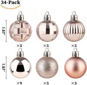 img 3 attached to 🎄 Krisdecor 34ct Christmas Ball Ornaments - Shatterproof Plastic Baubles for Xmas Tree Decoration"