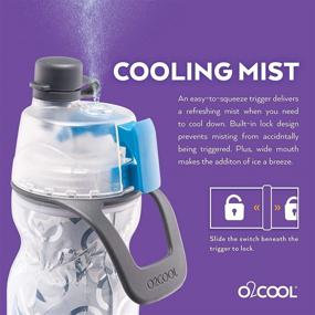 img 1 attached to 💧 O2COOL Insulated Water Bottle, Mist 'N Sip Yoga Series - Stay Hydrated in Style with the Yoga Mint 20 oz, 20 Ounce Capacity