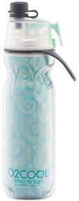 img 3 attached to 💧 O2COOL Insulated Water Bottle, Mist 'N Sip Yoga Series - Stay Hydrated in Style with the Yoga Mint 20 oz, 20 Ounce Capacity