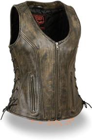 img 4 attached to WOMENS MOTORCYCLE DISTRESSED LEATHER Regular