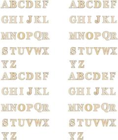 img 4 attached to 🔠 104 PCS Unfinished Wood Sticker Alphabet Letters for DIY Crafts - A to Z, 4 Sets