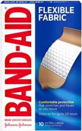 🤕 band-aid dhesvie bandages flexible fabric, extra large, 10 count - ultimate wound protection for larger injuries логотип