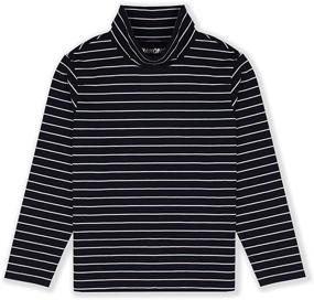 img 3 attached to 👕 JIAHONG Unisex Kids 2-Pack Long-Sleeve Turtleneck T-Shirt: Solid & Striped, Boys & Girls (3-12 Years)