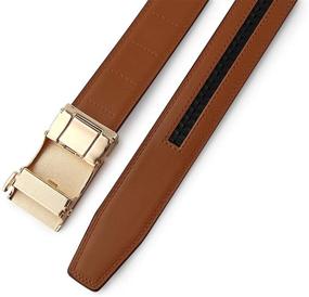 img 1 attached to Ratchet Leather Fit 35Cm Wide 800 LIGHT BROWN 110: Stylish and Sturdy Brown Leather Belt for 35Cm Waistline
