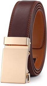 img 4 attached to Ratchet Leather Fit 35Cm Wide 800 LIGHT BROWN 110: Stylish and Sturdy Brown Leather Belt for 35Cm Waistline