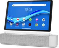 💻 lenovo smart tab m10 plus, 10.3" android tablet, alexa-enabled octa-core, 128gb storage, 4gb ram, plantinum grey, za6m0013us, silver logo