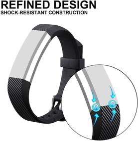 img 1 attached to 🔒 Secure Clasp Replacement Wristbands for Fitbit Alta/Fitbit Alta HR - I-SMILE