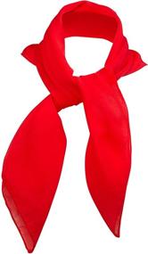 img 4 attached to 🧣 Stylish Red Skeleteen Chiffon Head Neck Scarf: Retro Square Head Scarves for Women and Girls