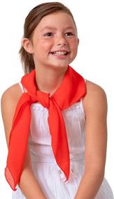 img 3 attached to 🧣 Stylish Red Skeleteen Chiffon Head Neck Scarf: Retro Square Head Scarves for Women and Girls