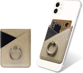 img 4 attached to 📱 Takyu Phone Wallet Stick on Case: RFID Blocking Credit Card Holder for Women (Gold)