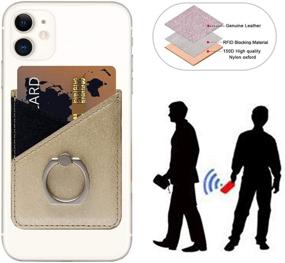 img 3 attached to 📱 Takyu Phone Wallet Stick on Case: RFID Blocking Credit Card Holder for Women (Gold)