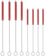 🧹 alink 8-pack extra wide straw cleaning brush kit for boba smoothie and stainless steel tumbler straws - red, 4-pcs 9" x 12mm & 4-pcs 7.5" x 7mm cleaners logo