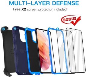 img 2 attached to 📱 AICase Belt-Clip Holster Case for Galaxy S21: Enhanced Drop Protection with Full Body Rugged Design and Screen Protector