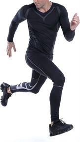 img 1 attached to 🩳 AMZSPORT Men's Compression Pants: Ultimate Sports Running Tights for All Seasons - 1 or 3 Pack