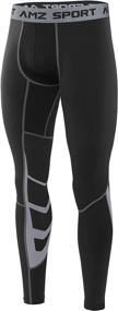 img 4 attached to 🩳 AMZSPORT Men's Compression Pants: Ultimate Sports Running Tights for All Seasons - 1 or 3 Pack