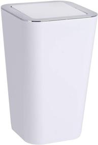 img 4 attached to 🗑️ Efficient and Stylish WENKO 1.6 liq. gal. Swing Cover Inca Bin - 6L Small Waste Basket in White