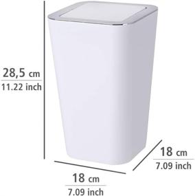 img 1 attached to 🗑️ Efficient and Stylish WENKO 1.6 liq. gal. Swing Cover Inca Bin - 6L Small Waste Basket in White