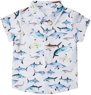 🌺 hawaiian flamingos button sleeve tropical boys' clothing: tops, tees & shirts with enhanced seo logo