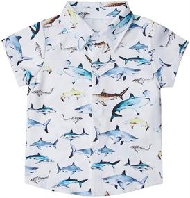 img 4 attached to 🌺 Hawaiian Flamingos Button Sleeve Tropical Boys' Clothing: Tops, Tees & Shirts with Enhanced SEO