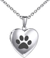 🐾 personalized crystal dog paw photo locket necklace - heart pendant for birthday gifts logo