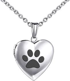 img 4 attached to 🐾 Personalized Crystal Dog Paw Photo Locket Necklace - Heart Pendant for Birthday Gifts