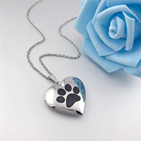 img 2 attached to 🐾 Personalized Crystal Dog Paw Photo Locket Necklace - Heart Pendant for Birthday Gifts