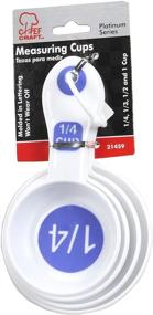 img 1 attached to Chef Craft Plastic Measuring Cups Set - 1/4, 🥄 1/3, 1/2, and 1 cup Measurements - White and Blue