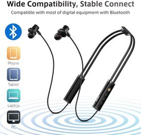 img 2 attached to ANC Bluetooth 4.2 Neckband Headphones with Active Noise Cancelling, Built-in Mic, Magnetic Earbuds, and Up to 15 Hours Battery Life - Ideal for Workouts and Travel