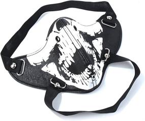 img 2 attached to 🤘 Punk Leather Mouth Mask for Cosplay, River Half Face Sports Protection (Skull Design)