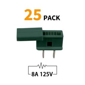 img 2 attached to Male Green Slip Plug - Holiday Christmas Lighting Outlet, 25 packs (Vampire Plug, Gilbert Plug, Zip Plug, SPT-1)