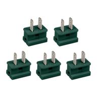 male green slip plug - holiday christmas lighting outlet, 25 packs (vampire plug, gilbert plug, zip plug, spt-1) логотип