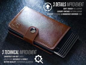 img 2 attached to 💼 Sleek Minimalist Leather Aluminum Ejector Wallet: The Ultimate Men's Accessory for Cards, Cash, and Style