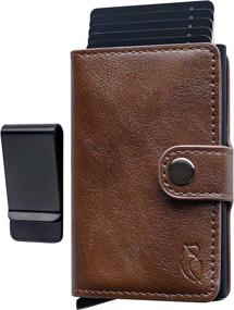 img 4 attached to 💼 Sleek Minimalist Leather Aluminum Ejector Wallet: The Ultimate Men's Accessory for Cards, Cash, and Style