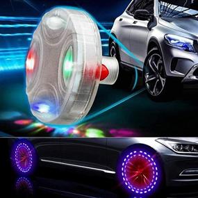 img 1 attached to 4PCS Solar Car Tire Valve Lights | Colorful LED Wheel Tire Lights with Motion Sensors for Cars, Motorcycles, Bicycles