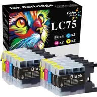 🖨️ colorprint lc-75 ink cartridge replacement 10-pack for mfc-j6510dw, j6710dw, j6910dw, j280w, j425w, j435w, j5910dw, j825dw (4bk, 2c, 2m, 2y) lc75xl compatible logo