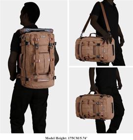 img 2 attached to WITZMAN Canvas Backpack Vintage Travel Backpack Large Laptop Bags Convertible Shoulder Rucksack (A519-1 Brown)