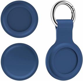 img 1 attached to 🔑 ADWLOF 4-Pack Airtag Silicone Case Loop: Keychain Ring Holder, Anti-Scratch Protective Cover & Finder Accessories in Black/White/Blue/Green