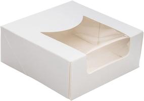 img 3 attached to 🍰 Cafe Vision 11oz Treat Boxes (200) - Clear Window Small Cake Boxes, Grease-Resistant, Built-In Lid, White Paper Individual Donut Boxes - Ideal for Pastries and Desserts, 3.9 x 1.6 Inch - Restaurantware