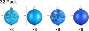 img 3 attached to 🎄 Blivalley 60mm/2.36" 32pcs Shatterproof Christmas Ball Ornaments for Xmas Tree Decoration - Plastic Hanging Blue Ornaments