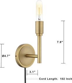 img 2 attached to Phansthy Industrial Wall Sconce Set: Simplicity Plug-in Wall Lamps in Antique Bronze