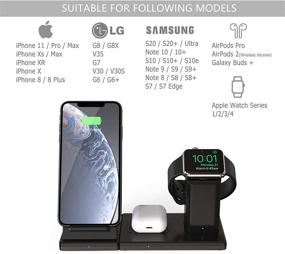 img 2 attached to 🔌 Convenient 3-in-1 Wireless Charger Stand for Apple Watch, AirPods Pro, iPhone, and Samsung (Black)