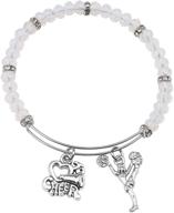 📿 feelmem cheer bracelet - cheerleader gift with cheerleader jewelry for girls, cheer team, and cheer squad logo