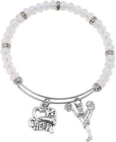 img 4 attached to 📿 FEELMEM Cheer Bracelet - Cheerleader Gift with Cheerleader Jewelry for Girls, Cheer Team, and Cheer Squad