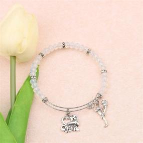 img 1 attached to 📿 FEELMEM Cheer Bracelet - Cheerleader Gift with Cheerleader Jewelry for Girls, Cheer Team, and Cheer Squad