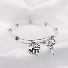 img 2 attached to 📿 FEELMEM Cheer Bracelet - Cheerleader Gift with Cheerleader Jewelry for Girls, Cheer Team, and Cheer Squad