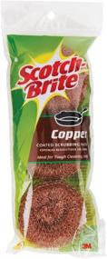 img 1 attached to 🧽 3 Pack of Scotch Brite Copper Coated Scouring Pads