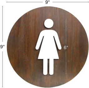 img 3 attached to 🚺 Double Pack Wooden Restroom Sign - Female Restroom Symbol - Stylish and Durable