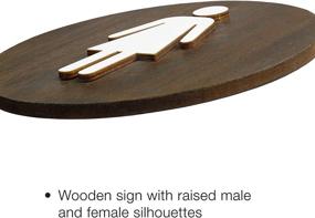 img 2 attached to 🚺 Double Pack Wooden Restroom Sign - Female Restroom Symbol - Stylish and Durable
