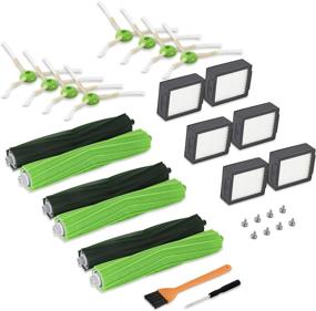 img 4 attached to 🧹 17 Pack Replacement Parts for Roomba e&amp;i Series E5 E6 E7 i7 i7+ i3 i6+ i8 E5 E6 Vacuum Cleaner - Replenishment Kit with 3 Sets of Roller Brushes, 6 Filters, 8 Side Brushes, and Free Tools